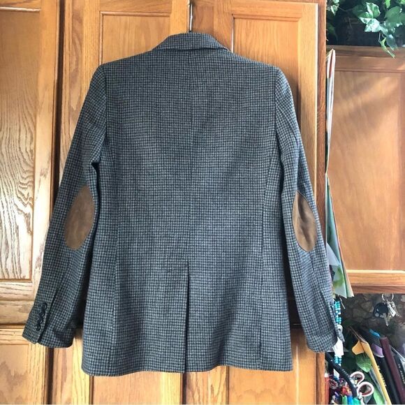 ZARA Oversized Two Button Plaid Blazer Jacket w/Elbow Patches Size XS - Picture 8 of 16